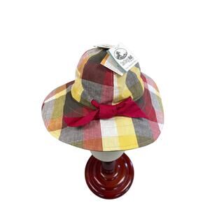 NWT San Diego Hat Company Kids Plaid Sun Hat 5-7 Years